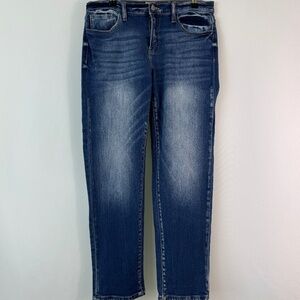 KANCAN Signature Mid-Rise Relaxed Stretch Jeans – Distressed Detail SIZE 27